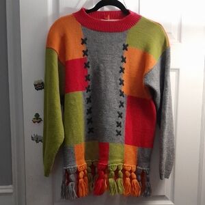 VINTAGE Alps Geyaer Patchwork Sweater - M